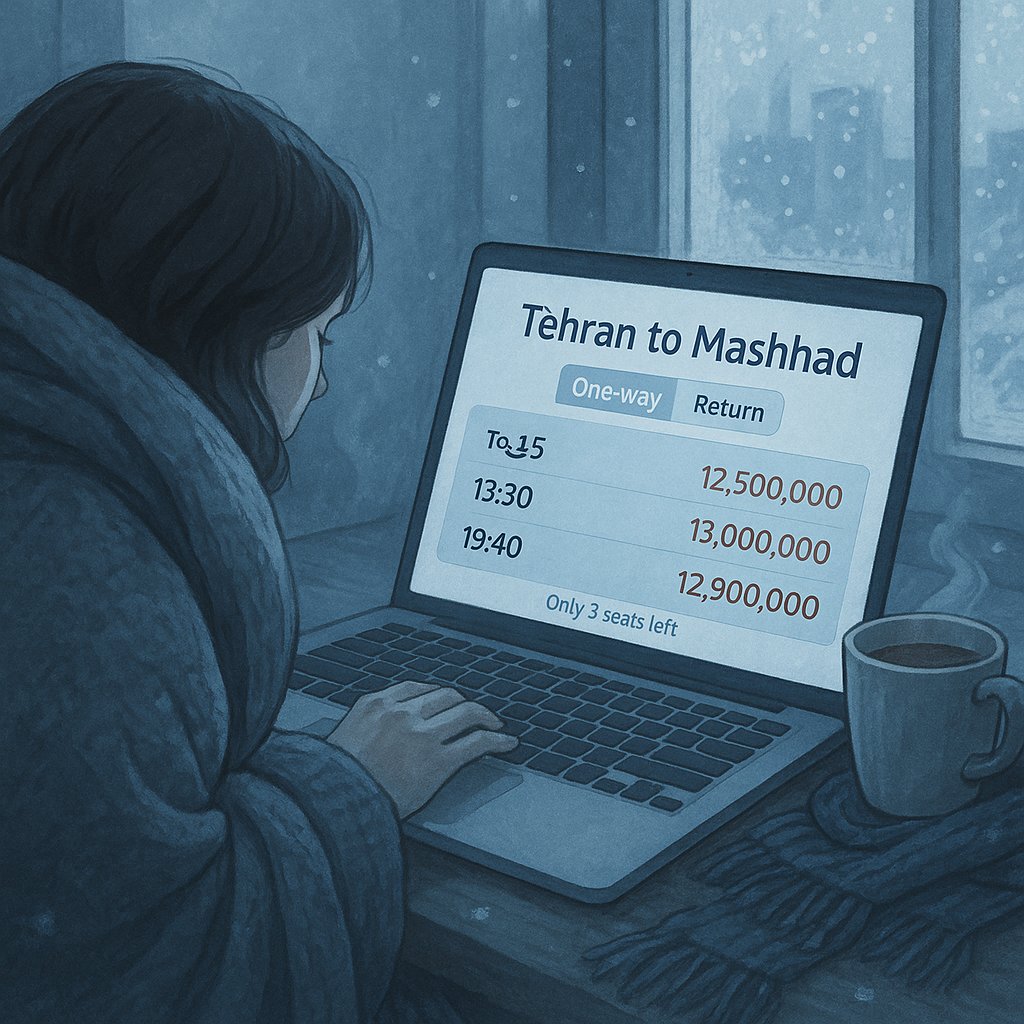 قیمت بلیط تهران مشهد در زمستان